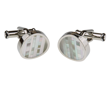 Montblanc Men's Jewellery Perlmutt Manschettenknöpfe Stainless Steel - meisterstück-shop.de