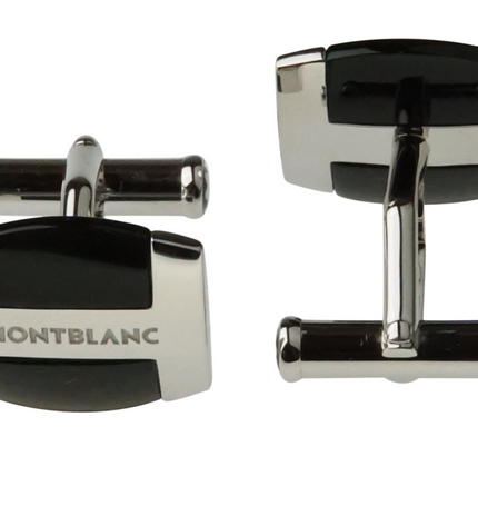 Montblanc Men's Jewellery Black Obsidian Manschettenknöpfe 925er Sterling Silber