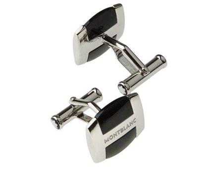 Montblanc Men's Jewellery Black Obsidian Manschettenknöpfe 925er Sterling Silber - meisterstück-shop.de