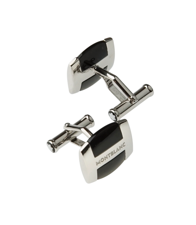 Montblanc Men's Jewellery Black Obsidian Manschettenknöpfe 925er Sterling Silber