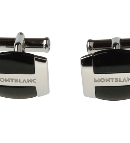Montblanc Men's Jewellery Black Obsidian Manschettenknöpfe 925er Sterling Silber