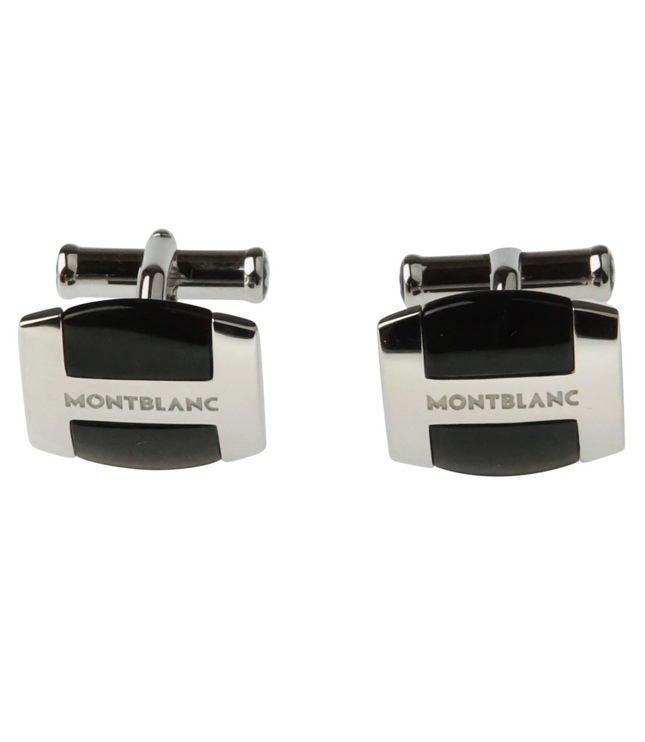 Montblanc Men's Jewellery Black Obsidian Manschettenknöpfe 925er Sterling Silber