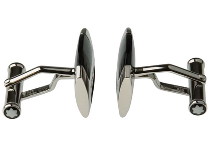 Montblanc Men's Jewellery Black Obsidian Manschettenknöpfe 925er Sterling Silber - meisterstück-shop.de