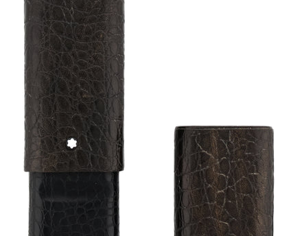 Montblanc Meisterstück Florence 3er Lederetui Schwarz Kroko Antique Finish