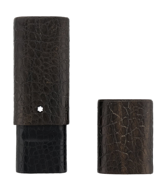 Montblanc Meisterstück Florence 3er Lederetui Schwarz Kroko Antique Finish
