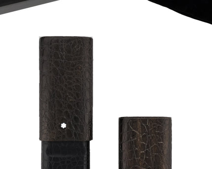 Montblanc Meisterstück Florence 3er Lederetui Schwarz Kroko Antique Finish