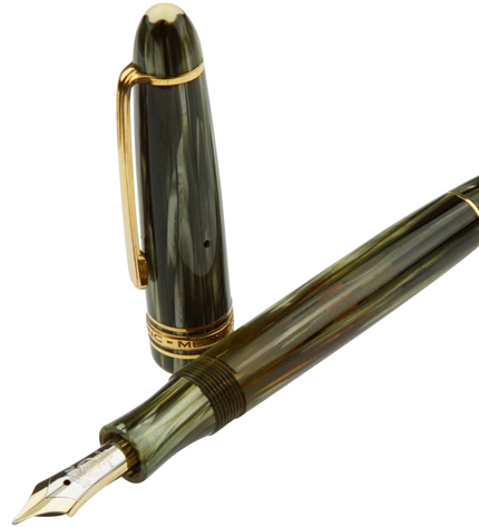 Montblanc Meisterstück Füller No.144G Classique Grün Gestreift - Vintage Zelluloid