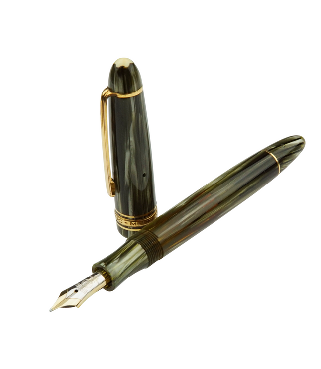 Montblanc Meisterstück Füller No.144G Classique Grün Gestreift - Vintage Zelluloid