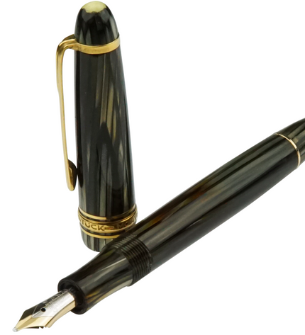Montblanc Meisterstück Füller No.142 Grau Gestreift - Vintage Zelluloid