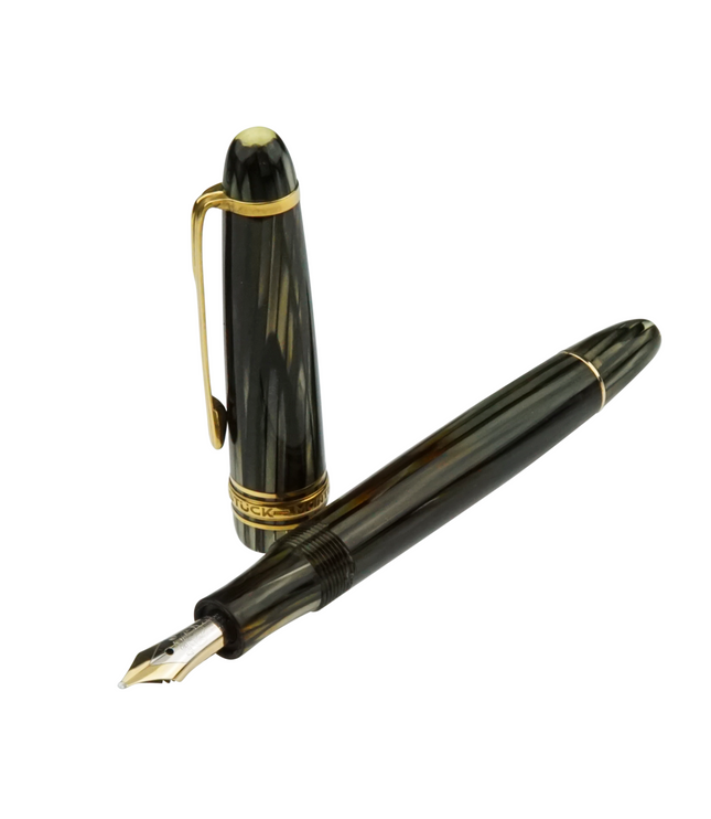 Montblanc Meisterstück Füller No.142 Grau Gestreift - Vintage Zelluloid