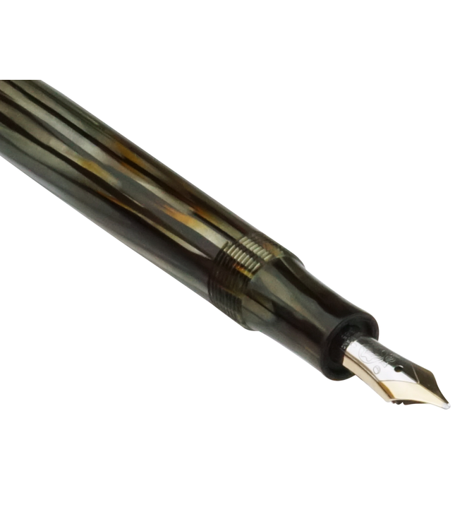 Montblanc Meisterstück Füller No.142 Grau Gestreift - Vintage Zelluloid