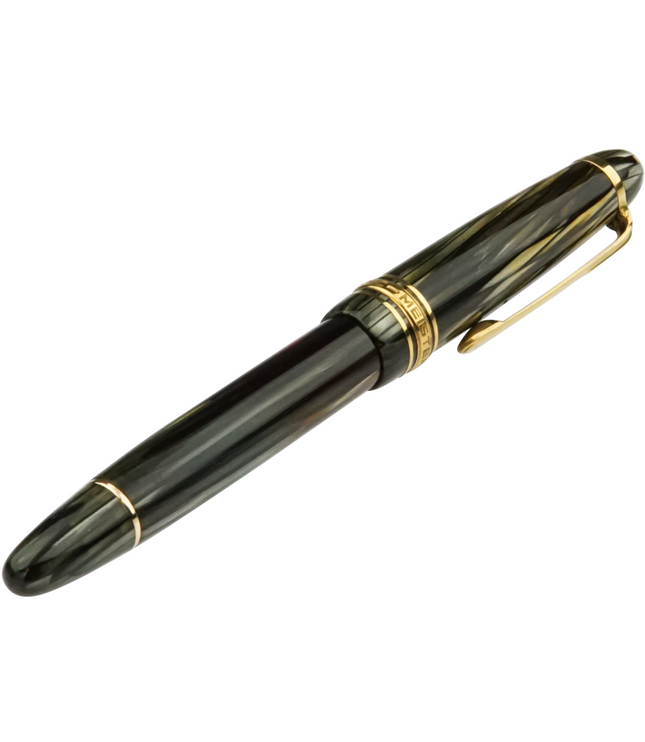 Montblanc Meisterstück Füller No.142 Grau Gestreift - Vintage Zelluloid