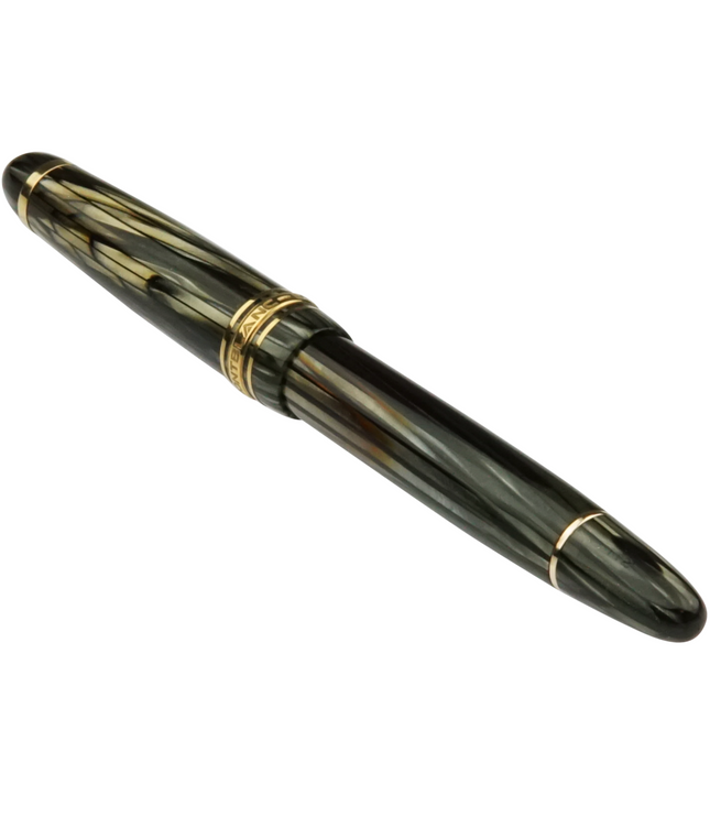 Montblanc Meisterstück Füller No.142 Grau Gestreift - Vintage Zelluloid