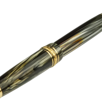 Montblanc Meisterstück Füller No.142 Grau Gestreift - Vintage Zelluloid