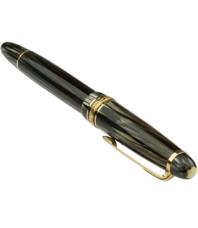 Montblanc Meisterstück Füller No.142 Grau Gestreift - Vintage Zelluloid
