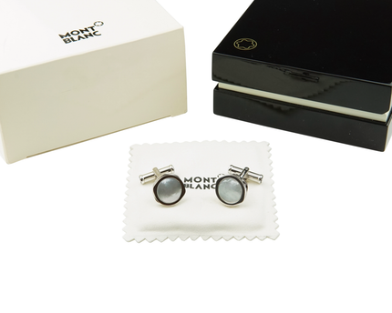 Montblanc Men's Jewellery Perlmutt Manschettenknöpfe 750er Weißgold - meisterstück-shop.de