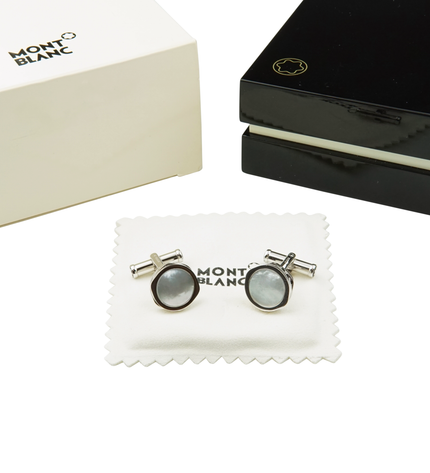 Montblanc Men's Jewellery Perlmutt Manschettenknöpfe 750er Weißgold