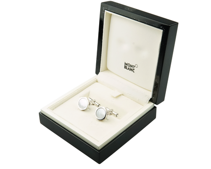 Montblanc Men's Jewellery Perlmutt Manschettenknöpfe 750er Weißgold - meisterstück-shop.de