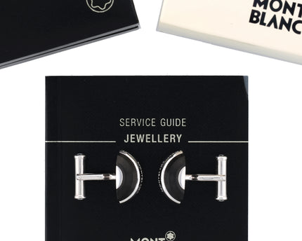 Montblanc Silver Collection Manschettenknöpfe Silber Schwarz
