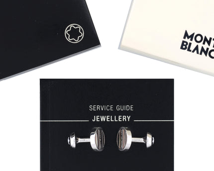 Montblanc Meisterstück Manschettenknöpfe Black Mother of Pearl Silver