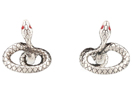 Montblanc Men's Accessories Manschettenknöpfe 925er Silber Red Lacquer Snake