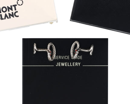 Montblanc Men's Accessories Manschettenknöpfe 925er Silber Red Lacquer Snake