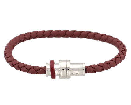 Montblanc Meisterstück Le Petit Prince Steel & Leather Armband Burgundy
