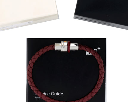 Montblanc Meisterstück Le Petit Prince Steel & Leather Armband Burgundy
