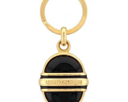 Montblanc Meisterstück Solitaire Schlüsselanhänger Schwarz Gold Keyring