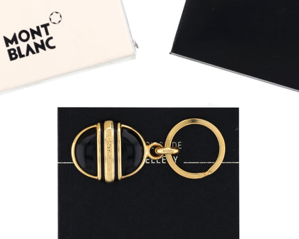 Montblanc Meisterstück Solitaire Schlüsselanhänger Schwarz Gold Keyring