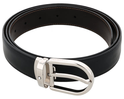 Montblanc Classic Line Horseshoe Buckle Ledergürtel 30mm Schwarz/Braun