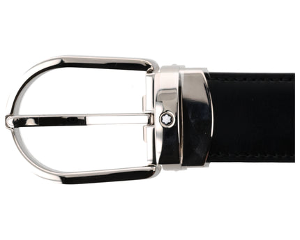 Montblanc Classic Line Horseshoe Buckle Ledergürtel 30mm Schwarz/Braun