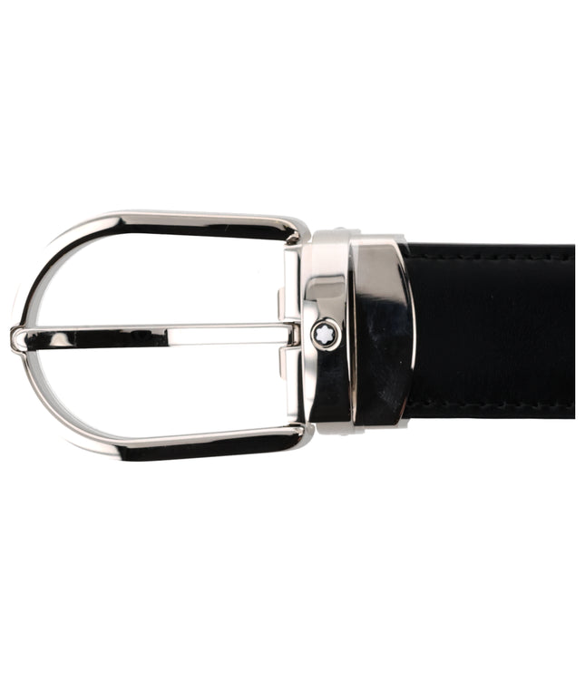 Montblanc Classic Line Horseshoe Buckle Ledergürtel 30mm Schwarz/Braun