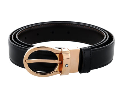 Montblanc Classic Line Wendbarer Ledergürtel 30mm Rosègold Braun/Schwarz