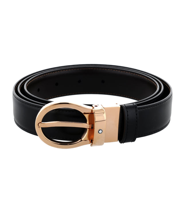 Montblanc Classic Line Wendbarer Ledergürtel 30mm Rosègold Braun/Schwarz