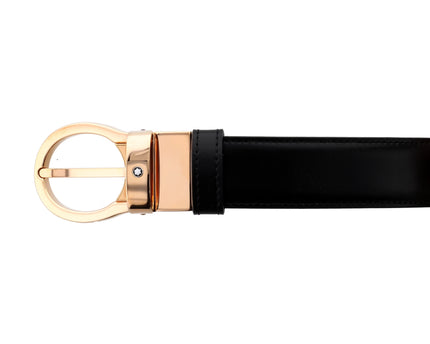 Montblanc Classic Line Wendbarer Ledergürtel 30mm Rosègold Braun/Schwarz
