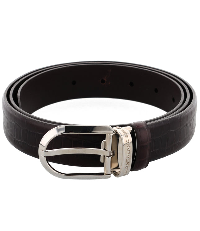 Montblanc Contemporary Line Horseshoe Buckle Ledergürtel 30mm Kastanienbraun