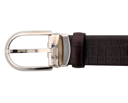 Montblanc Contemporary Line Horseshoe Buckle Ledergürtel 30mm Kastanienbraun