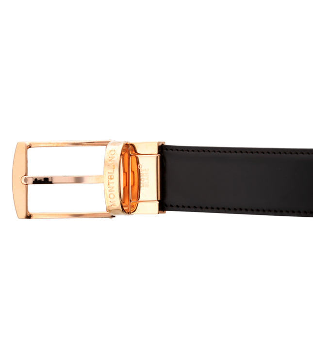 Montblanc Classic Line Wendbarer Ledergürtel 30mm Rosègold Schwarz/Braun
