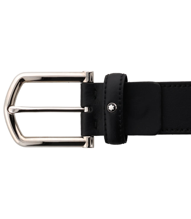 Montblanc Casual Line Ledergürtel 35mm Schwarz/Grau/Weiß