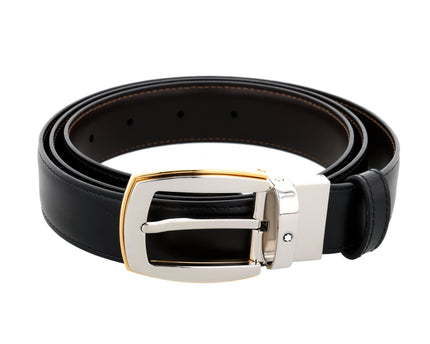 Montblanc Classic Line Wendbarer Ledergürtel 30mm Pall & Gold-Coated Braun/Schwarz