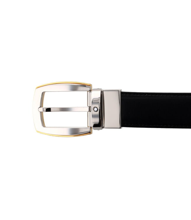 Montblanc Classic Line Wendbarer Ledergürtel 30mm Pall & Gold-Coated Braun/Schwarz