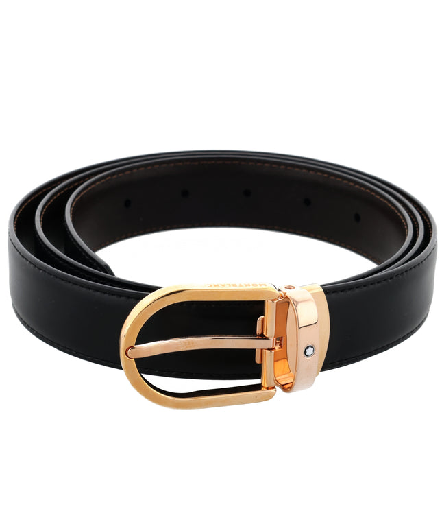 Montblanc Classic Line Wendbarer Ledergürtel 30mm Rosègold Schwarz/Braun