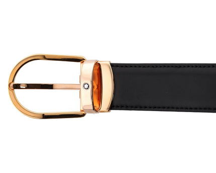 Montblanc Classic Line Wendbarer Ledergürtel 30mm Rosègold Schwarz/Braun