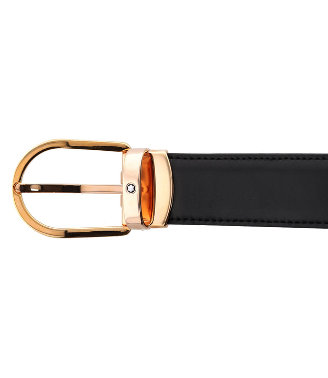Montblanc Classic Line Wendbarer Ledergürtel 30mm Rosègold Schwarz/Braun
