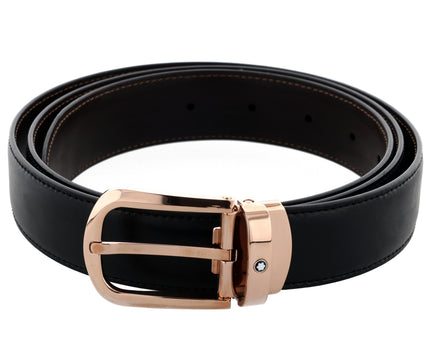 Montblanc Classic Line Wendbarer Ledergürtel 30mm Rosègold Braun/Schwarz