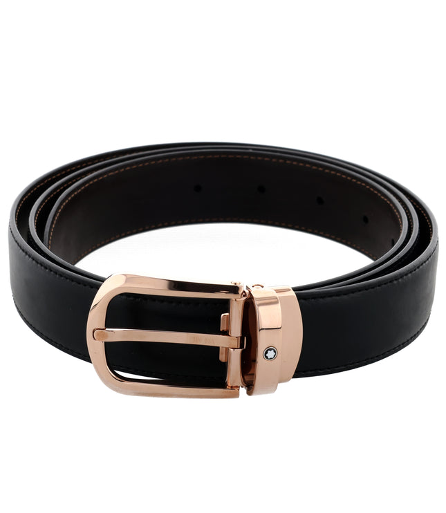 Montblanc Classic Line Wendbarer Ledergürtel 30mm Rosègold Braun/Schwarz