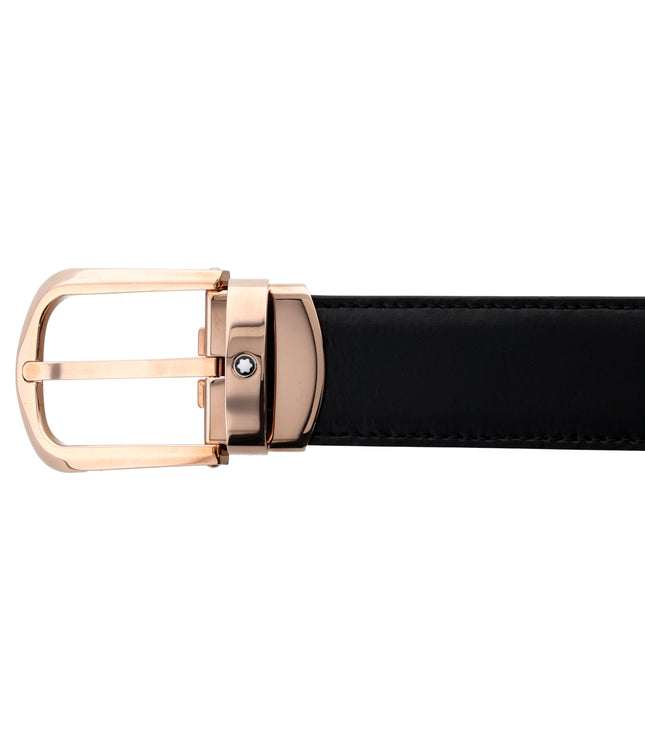 Montblanc Classic Line Wendbarer Ledergürtel 30mm Rosègold Braun/Schwarz