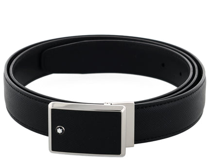 Montblanc Classic Line Sartorial Ledergürtel 30mm Intarsie Schwarz
