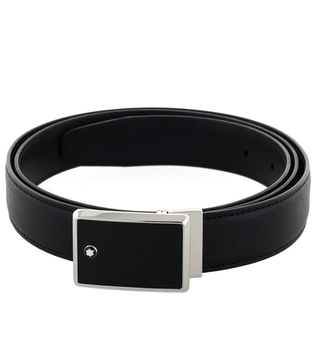 Montblanc Classic Line Sartorial Ledergürtel 30mm Intarsie Schwarz